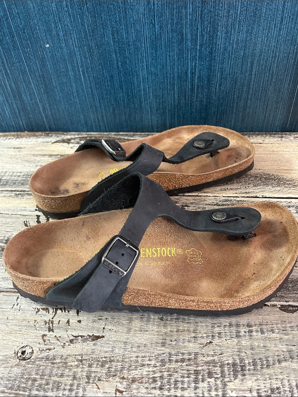 Birkenstock Gizeh Black Sandals Size 40 Regular Fit - Picture 3 of 6
